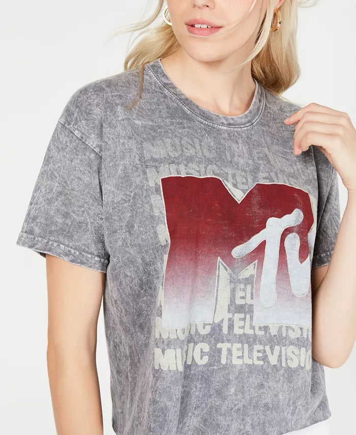 True Vintage Women's Cotton Mtv-Graphic T-Shirt Med Blue Size X-Small