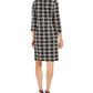 Charter Club Women's Textured Plaid Dress Black Size X-Large