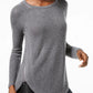 INC International Concepts Women's Waffle Knit Side Zip Tunic Sweater Gray Size Petite L