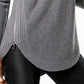 INC International Concepts Women's Waffle Knit Side Zip Tunic Sweater Gray Size Petite L