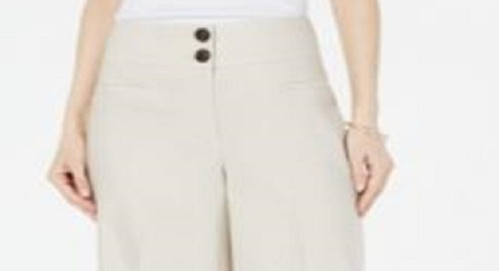 Alfani Women's Wide Leg Linen Pants Brown Size 0 Petite