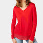 INC International Concepts Women's Sheer Trim Basic T Shirt Red Size Medium