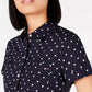 Tommy Hilfiger Cotton Dot-Print Camp Shirt Navy Size XX-Large