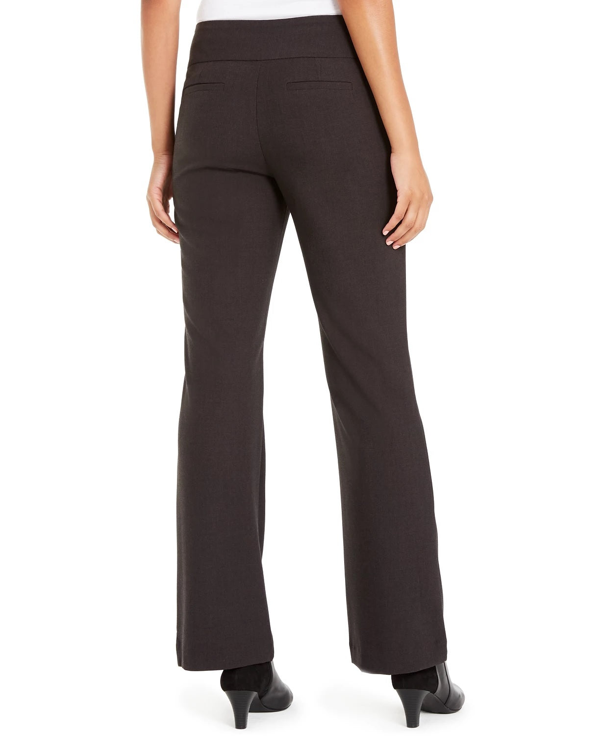 Alfani Women's Snap-Waist Tummy-Control Trousers Dark Gray Size 14