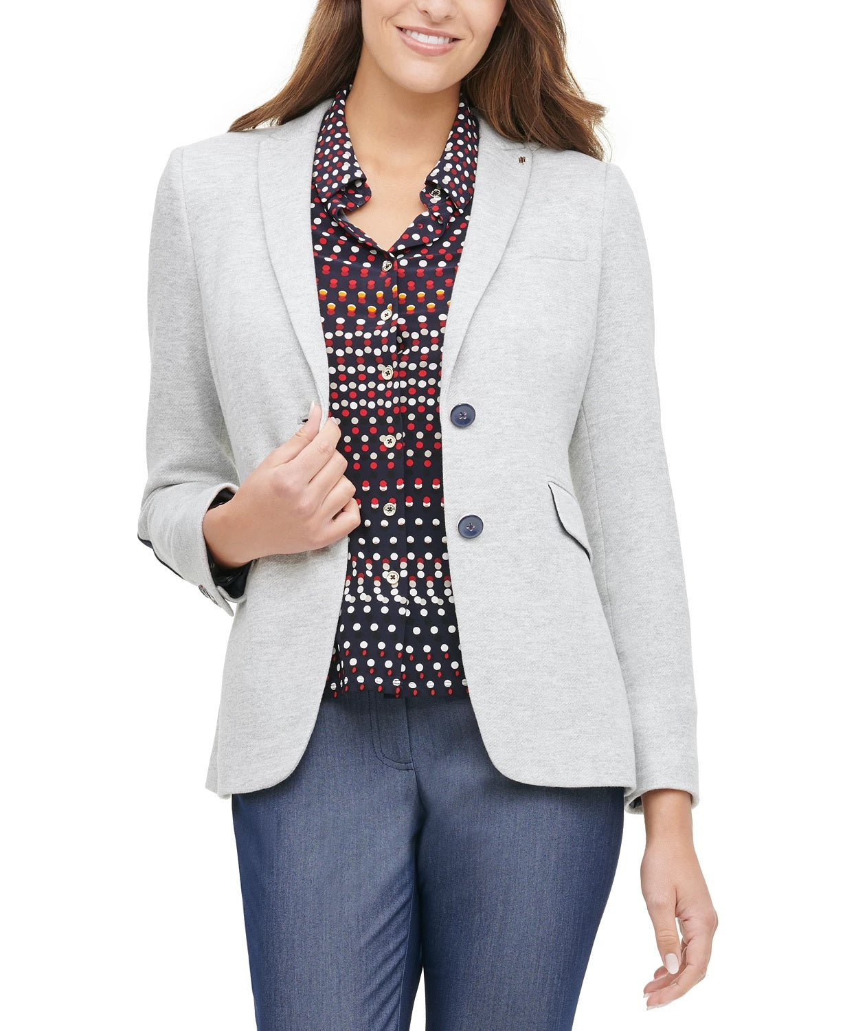 Tommy Hilfiger Women's Suit Separate Business Blazer Gray Size 16