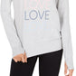 Ideology Women's Love Graphic Long Sleeve Pullover Gray Size XL