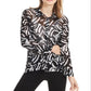 Alfani Women's Printed High Low Blouse Black Size Petite S/M