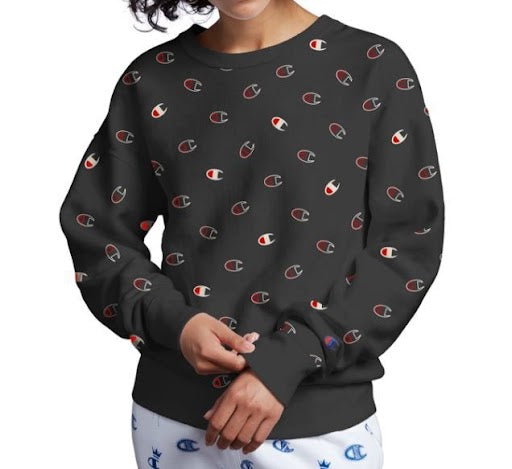 Champion Women's Fitness Activewear Sweatshirt Black Size Large
