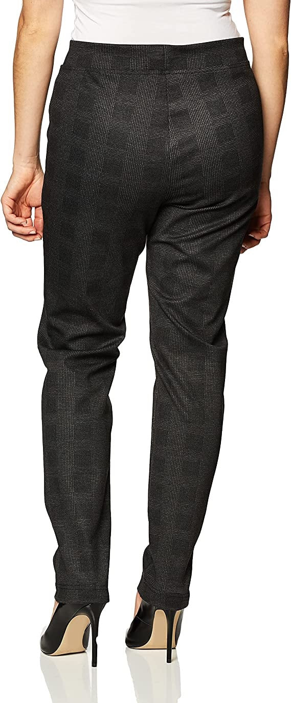 Calvin Klein Women's Plaid Pull on Pants Black Size 12