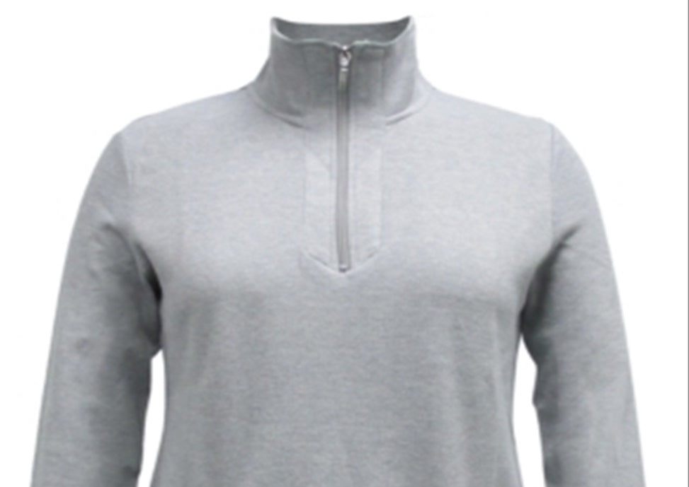 Karen Scott Women's Half Zip Top Gray Size Small