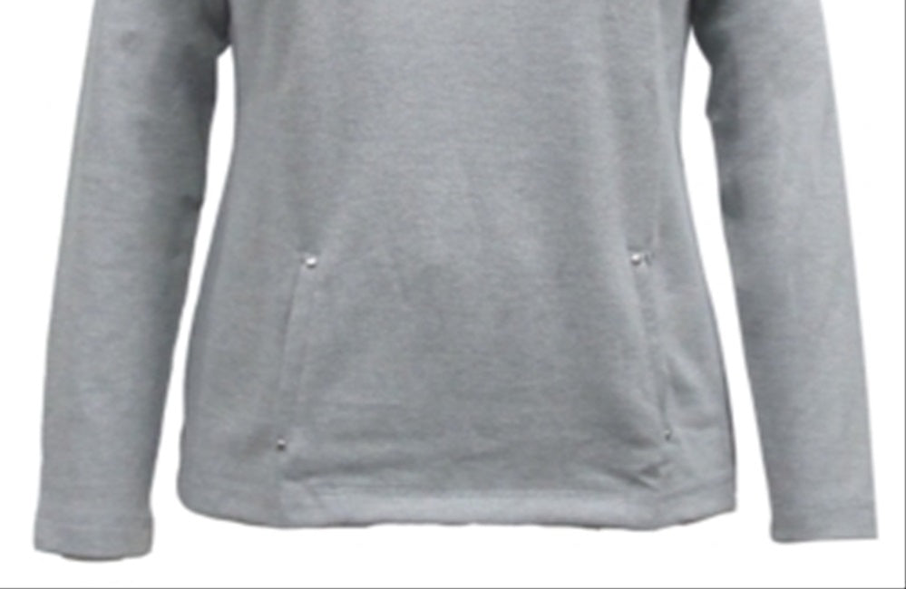 Karen Scott Women's Half Zip Top Gray Size Small