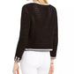 Charter Club Women's Pointelle Sweater Black Size X-Small