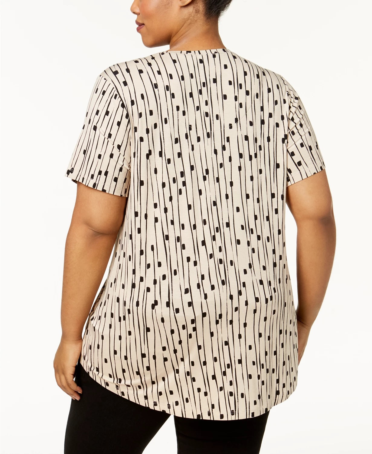 JM Collection Women's Plus Size Printed Top  Beige Size 0X