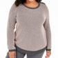 Charter Club Women's Button Trim Contrast Accent Sweater Gray Size 2X