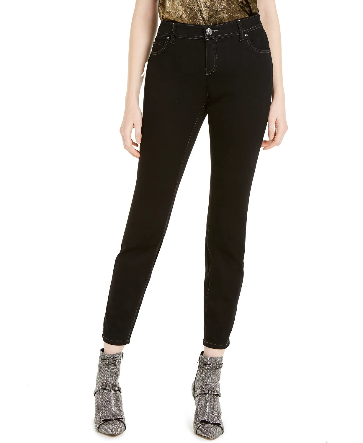 INC International Concepts Women's Petite Skinny Jeans Black Size 0 P