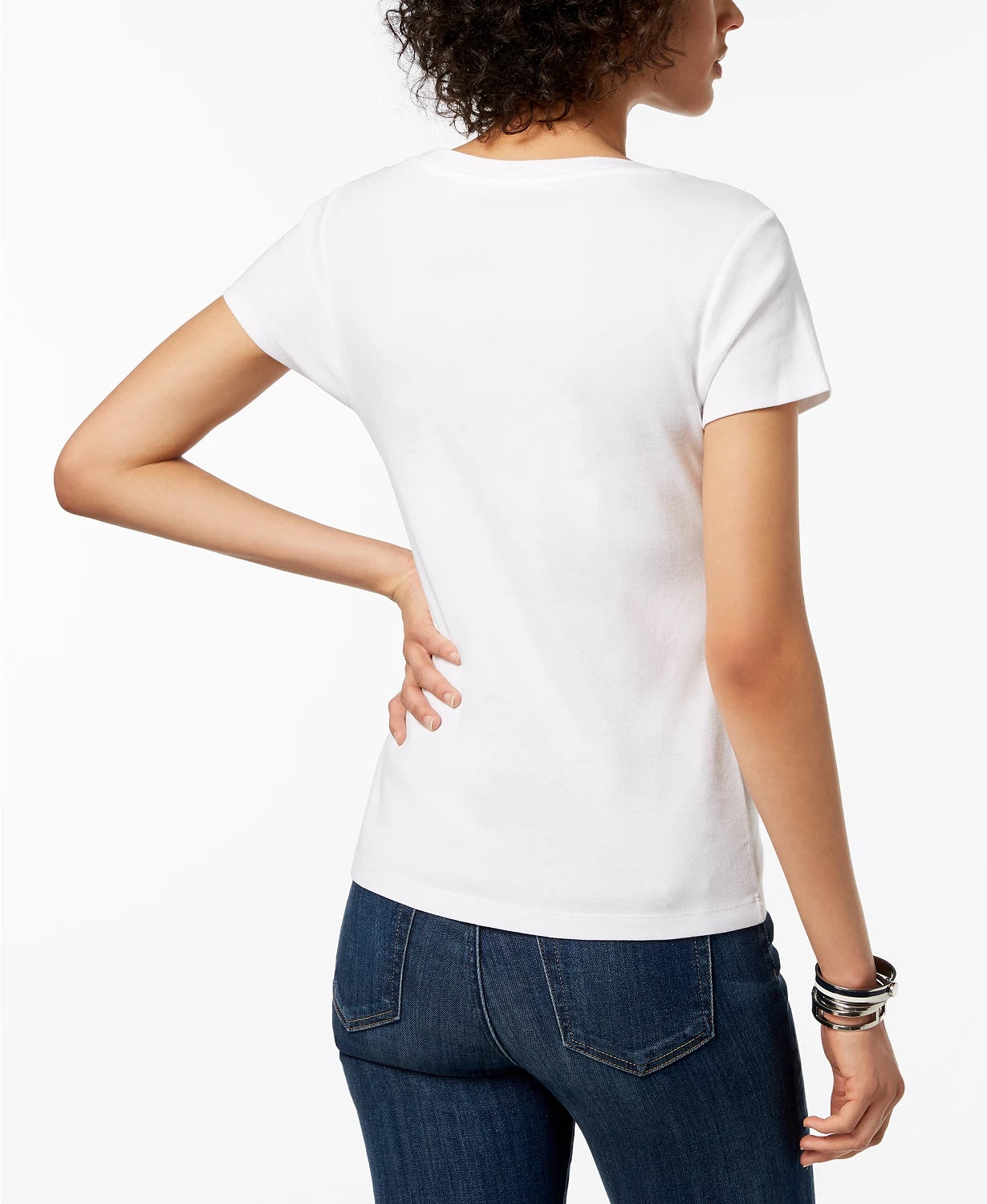Tommy Hilfiger Women's Cotton Scoop Neck T-Shirt White Size X-Small