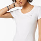 Tommy Hilfiger Women's Cotton Scoop Neck T-Shirt White Size X-Small