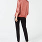 Alfani Women's Petite Washed Satin Dolman-Sleeve Bubble Top Pink Size Petite Small