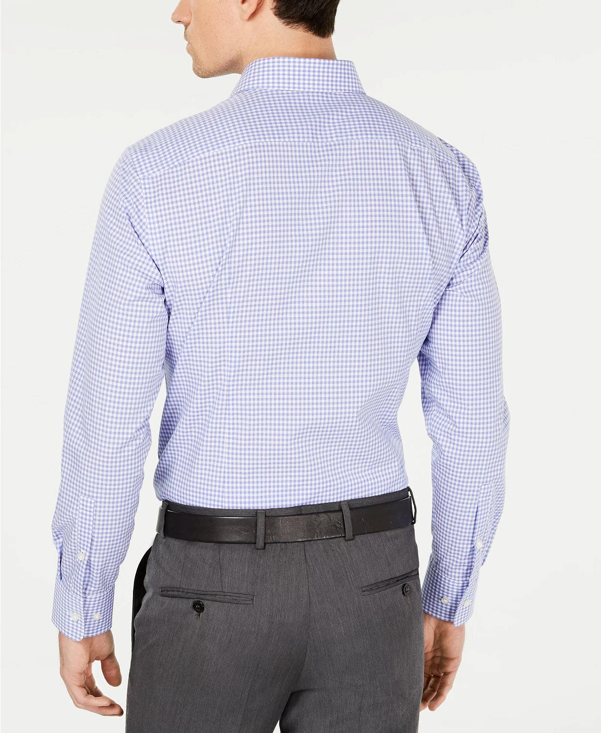 Hugo Boss Men's Slim-Fit Purple/Blue Gingham Dress Shirt Purple Size 14.x32-33