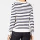 Charter Club Women's Petite Striped Toggle-Closure Cardigan White Size PM