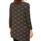 JM Collection Women's Petite Metallic Asymmetrical Top Black Size Petite Small-Medium