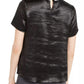 Monteau Women's Rhinestone Collar Top Black Size M