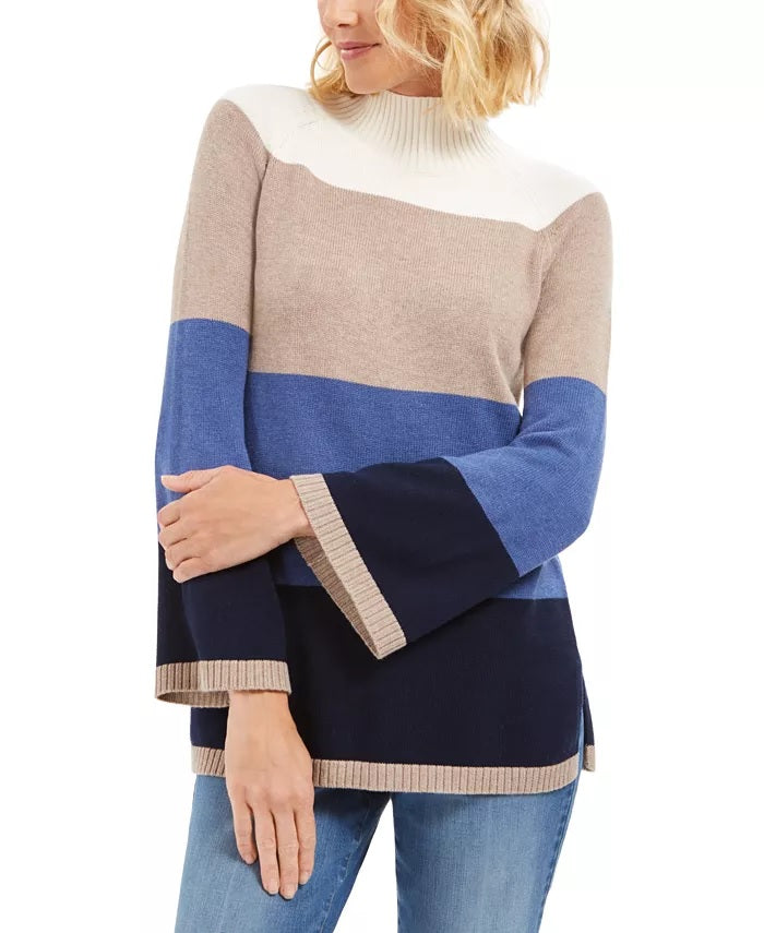 Charter Club Women's Flare-Sleeve Sweater Blue Size Small