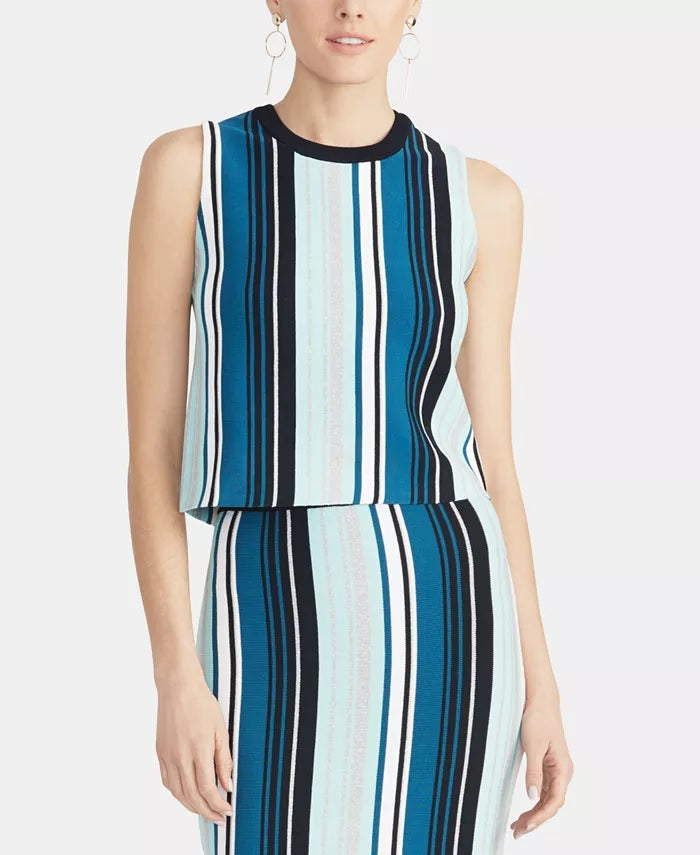 Rachel Roy Women's Striped Sweater Bright Blue Size X-Large