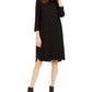 Eileen Fisher Women's Cowlneck Shift Dress Black Size Petite Medium