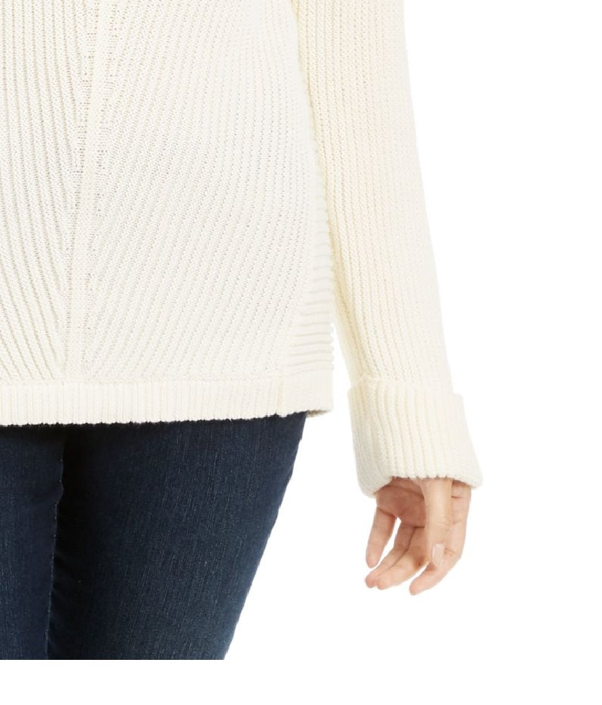 Charter Club Women's Cotton Textured V-Neck Sweater White Size X-Small