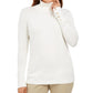 जेएम कलेक्शन महिलाओं के एम्बेलिश्ड-स्लीव वी-नेक स्वेटर, सफेद रंग, साइज़ XXL