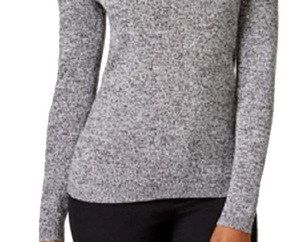 Karen Scott Women's Petite Cotton Ribbed Marled Sweater White Size Pettite Small
