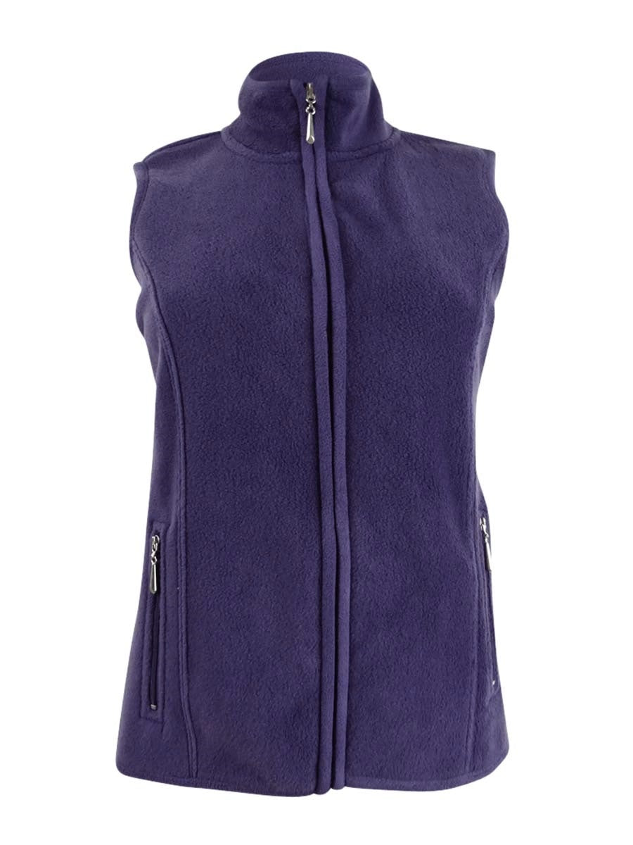 Karen Scott Women's Women  Zip-Front Vest Purple Size Petite Small