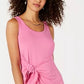 Style & Co Women's Petite Knot-Front Knit Tank Dress Pink Size -PP