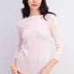 Karen Scott Women's Bateau-Neck Long-Sleeve Sweater Pink Size Large