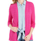 Charter Club Women's Open-Front Pointelle Cardigan PInk  Size Small