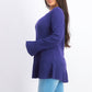 Style & Co Women's Ruffle Hem Knit Sweater Purple Size X-Small