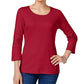 Karen Scott Women's Scoop-Neck Top Red Size X-Large