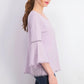 Style & Co Women's Crochet-Trim Bell-Sleeve Top Painted Lilac Size Small