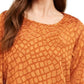 Alfani Women's Angel-Sleeve Bubble Top Brown  Size Small