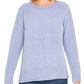 Style & Co Women's Textured Heather Long Sleeve Crew Neck Blouse Sweater Blue Size Large