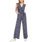 Charter Club Women's Printed Belted Jumpsuit  Blue Size 18