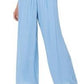 JM Collection Women's Metallic Detail Wide Leg Gauze Pants Blue Size 2XL