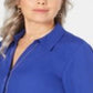 JM Collection Women's Embellished Utility Shirt Blue Size Petite XL