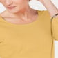 Karen Scott Women's Cotton 3/4 Sleeve Top Brown Size Large