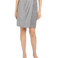Calvin Klein Women's Houndstooth Pleated Skirt Gray Size 6