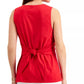Charter Club Women's Tie-Front Sleeveless Top Red Size Large