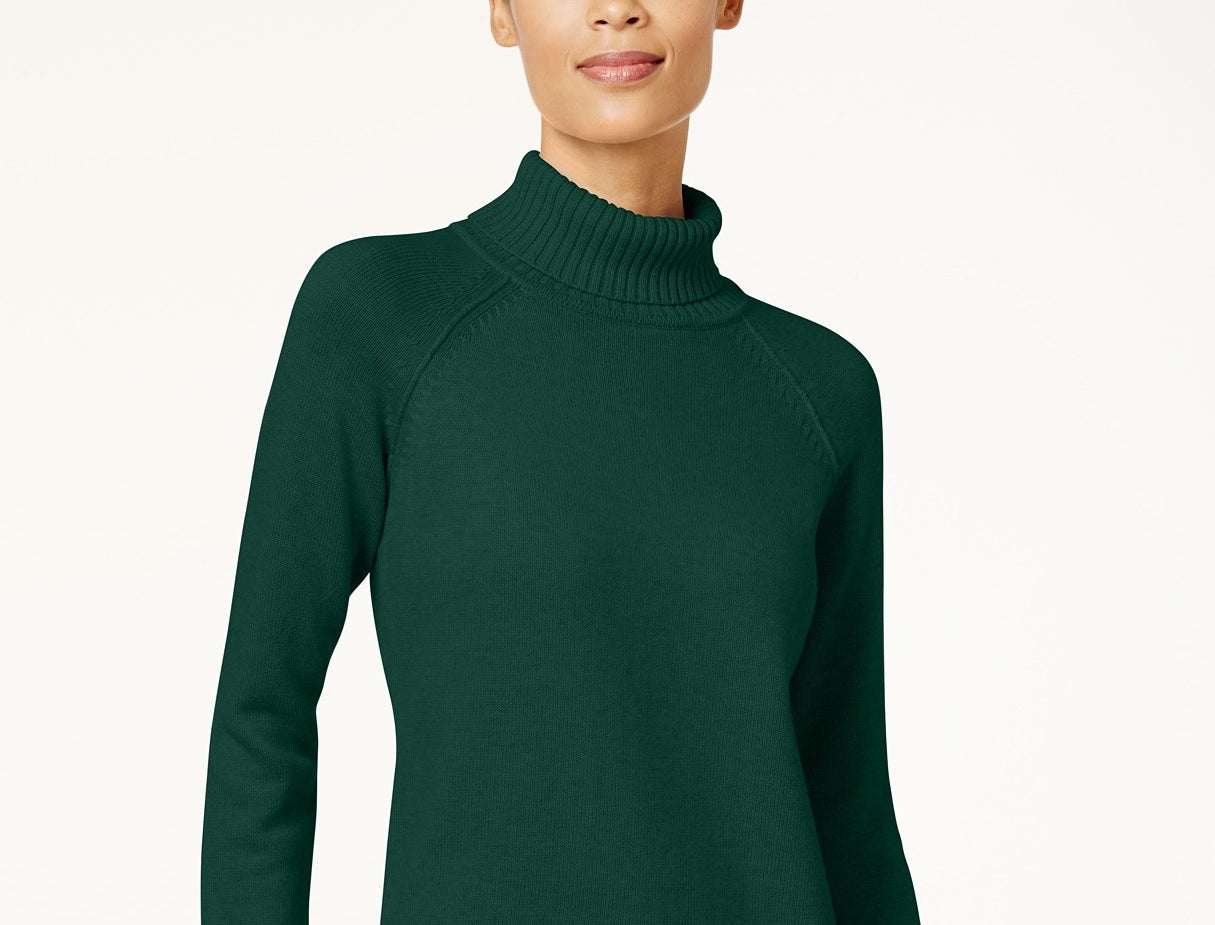 Karen Scott Women's Turtleneck Sweater Green Size Small