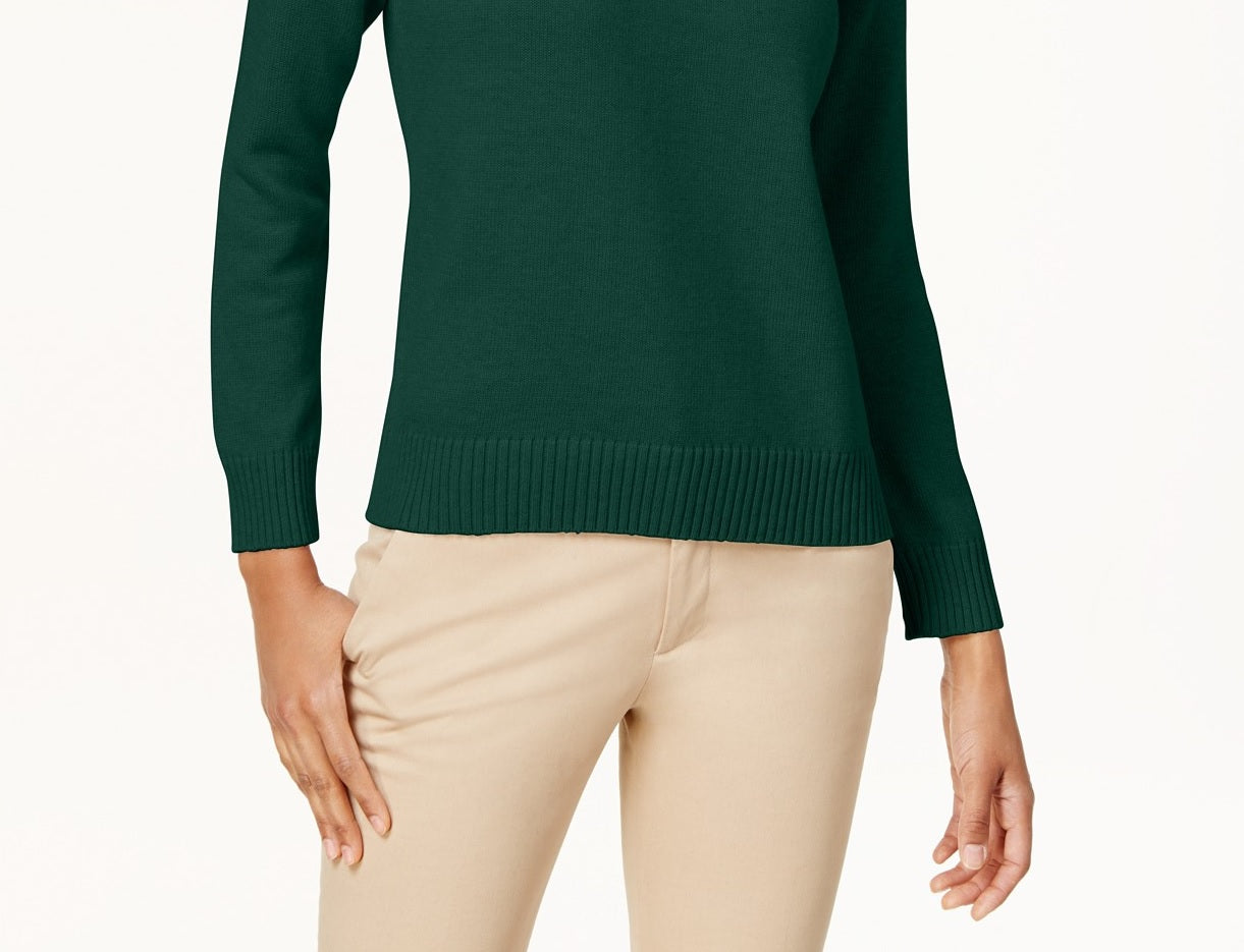 Karen Scott Women's Turtleneck Sweater Green Size Small