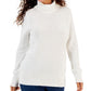 Charter Club Women's Cable Knit Turtleneck Sweater White Size Petite XL